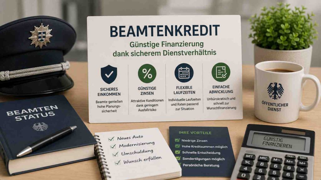 Beamtenkredi: günstige Finanzierung dank sicherem Dienstverhältnis