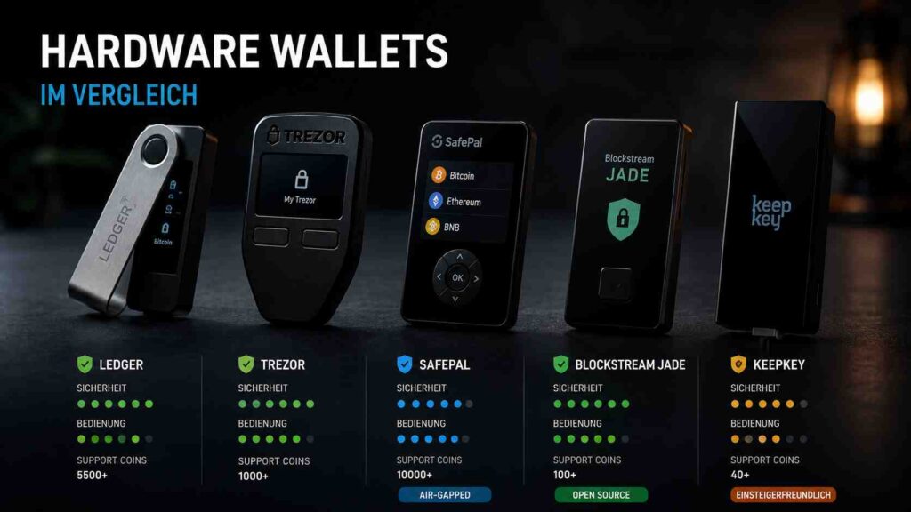 Die besten Hardware-Wallets im Vergleich