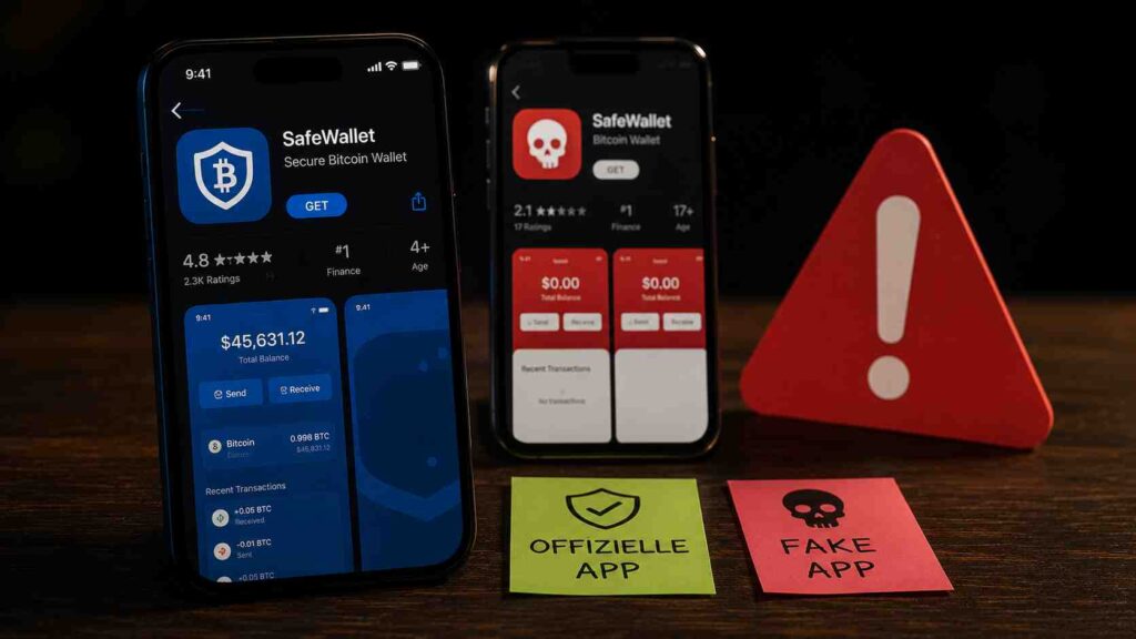 Gefälschte Wallet-App erkennen – wie Fake-Apps deine Coins stehlen