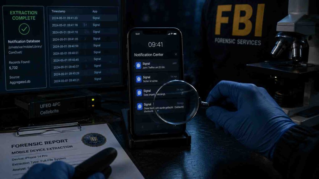 Gelöscht und trotzdem gelesen Wie das FBI Signal-Nachrichten aus der iPhone-Benachrichtigungs-Datenbank holte