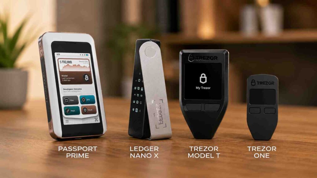 Hardware-Wallet-Vergleich 2026 Passport Prime Ledger Trezor Co welche passt zu dir