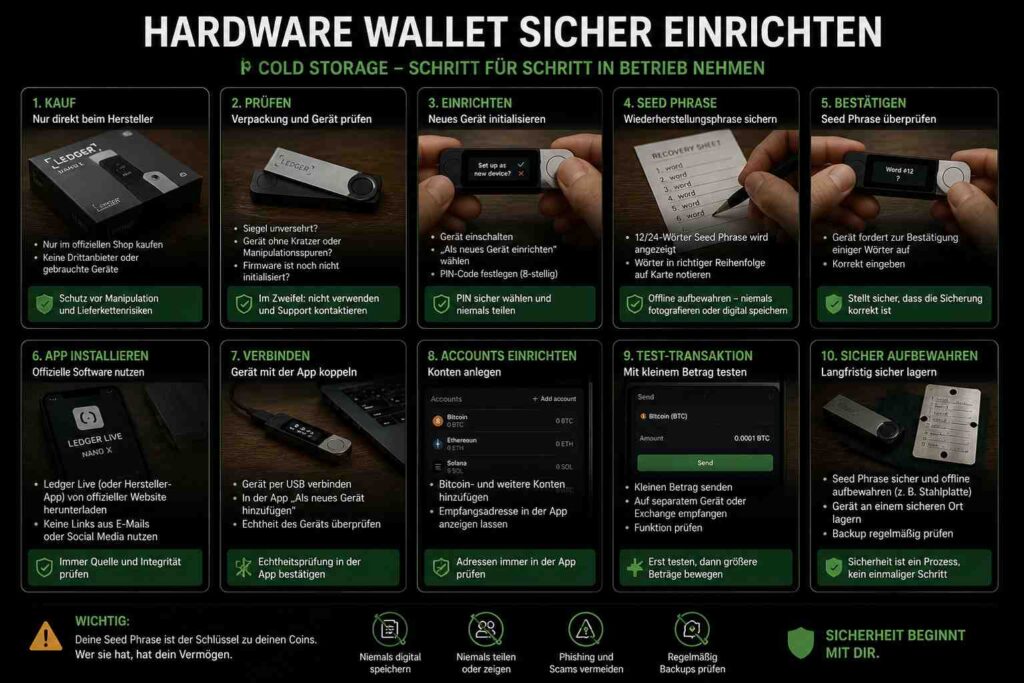 Hardware-Wallet sicher einrichten
