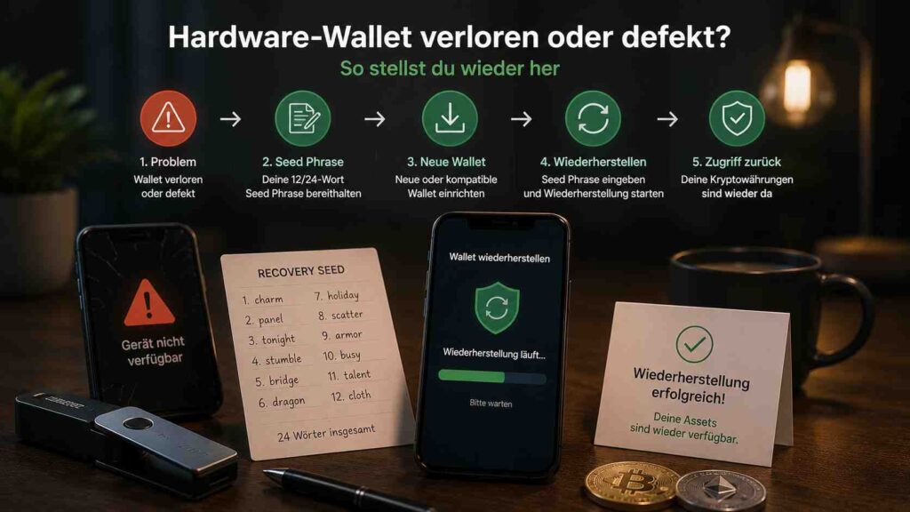 Hardware-Wallet verloren oder defekt: So stellst du wieder her