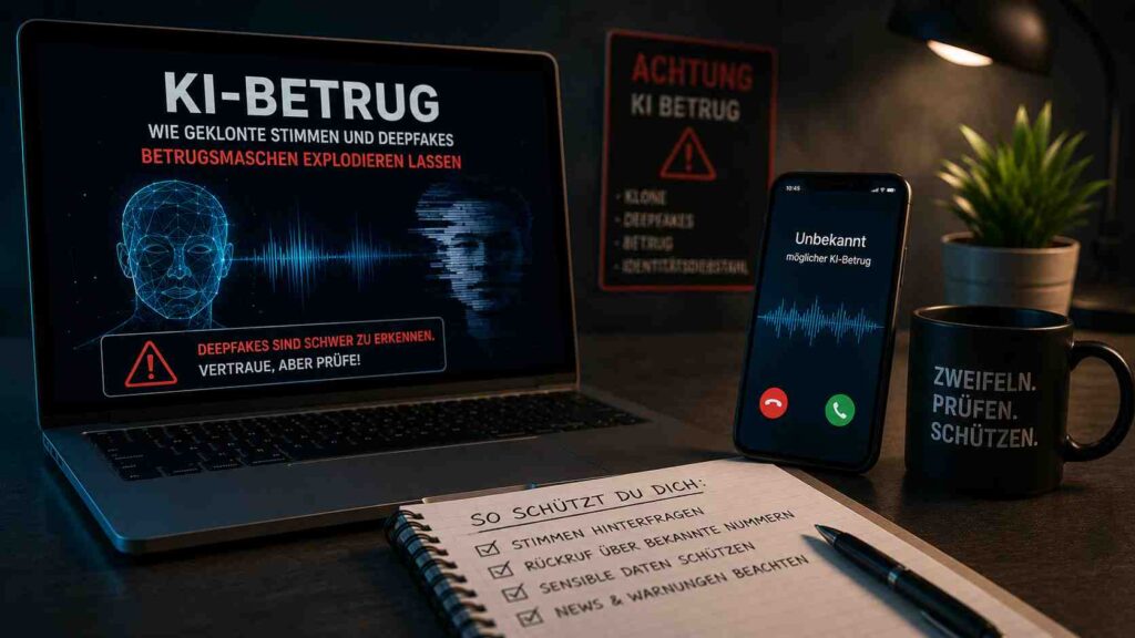 KI-Betrug Wie geklonte Stimmen und Deepfakes Betrugsmaschen explodieren lassen und wie du dich schützt