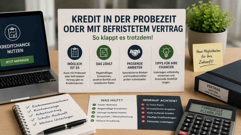 Kredit in der Probezeit oder mit befristetem Vertrag So klappt es trotzdem