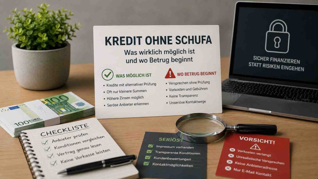Kredit ohne Schufa Was wirklich möglich ist und wo Betrug beginnt