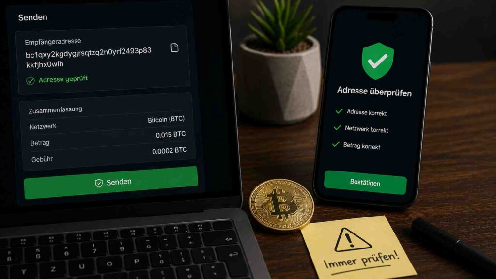 Krypto-Adresse vor dem Senden prüfen – Schutz vor dem teuersten Fehler
