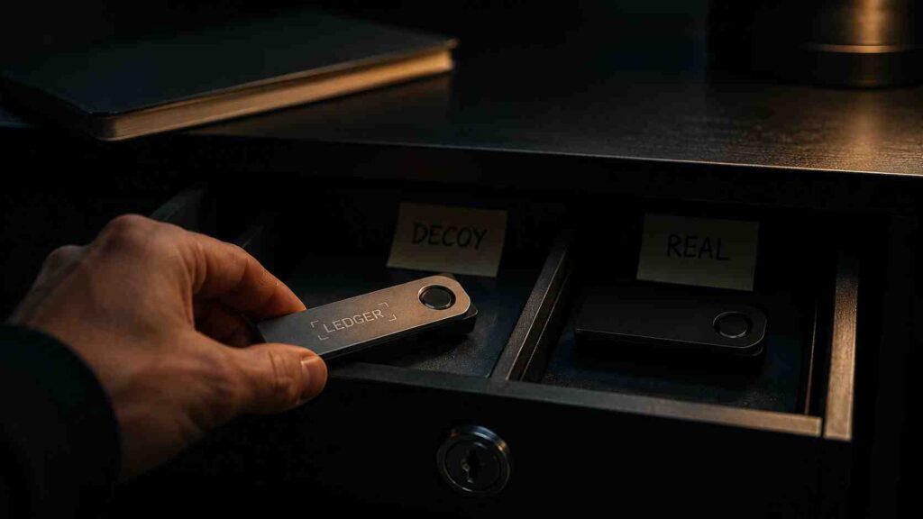 Krypto-Bestand tarnen Decoy-Wallet Plausible Deniability