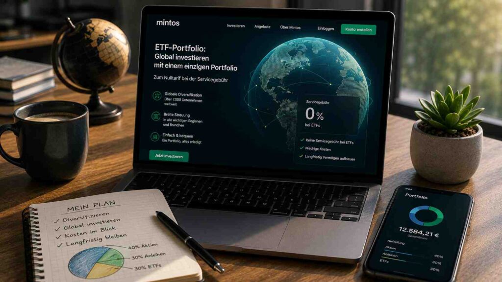 Mintos ETF-Portfolio global investieren mit einem einzigen Portfolio zum Nulltarif bei der Servicegebühr