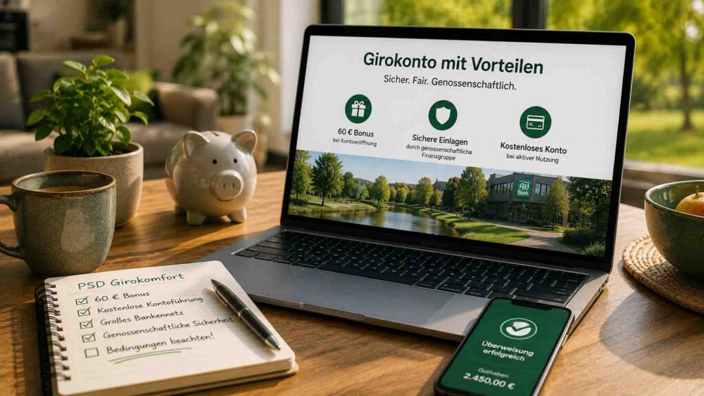PSD GiroKomfort im Check 60 Euro Bonus und genossenschaftliche Sicherheit – wenn die Bedingungen passen
