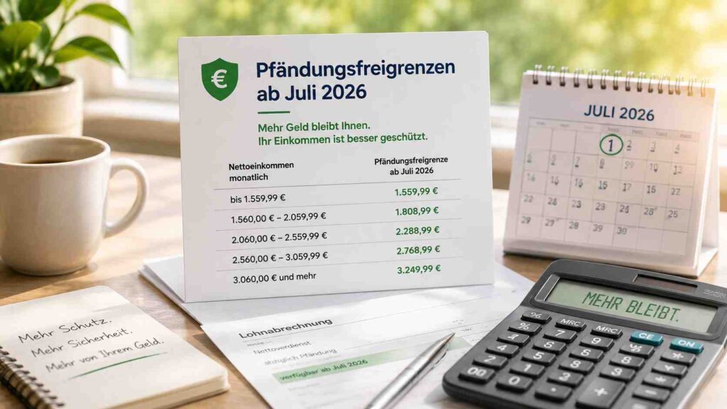 Pfändungsfreigrenzen ab Juli 2026 So viel mehr von Ihrem Gehalt bleibt jetzt geschützt
