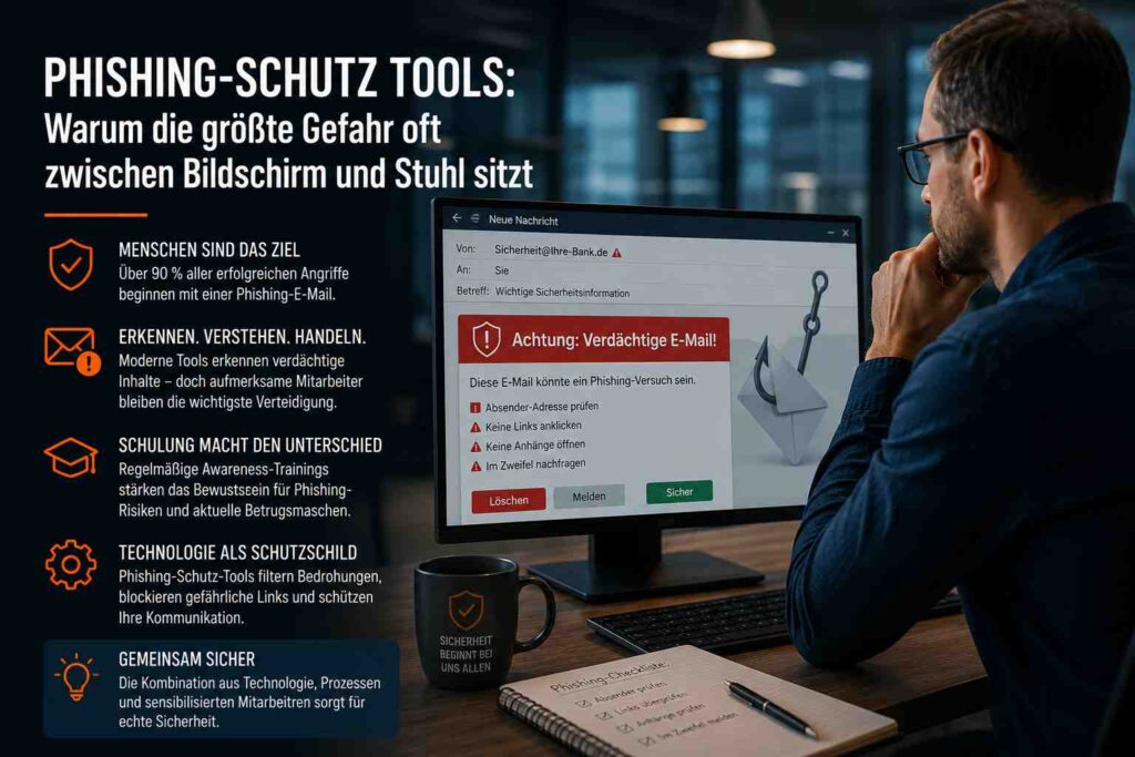 Phishing-Schutz-Tools: Warum die größte Gefahr oft zwischen Bildschirm und Stuhl sitzt