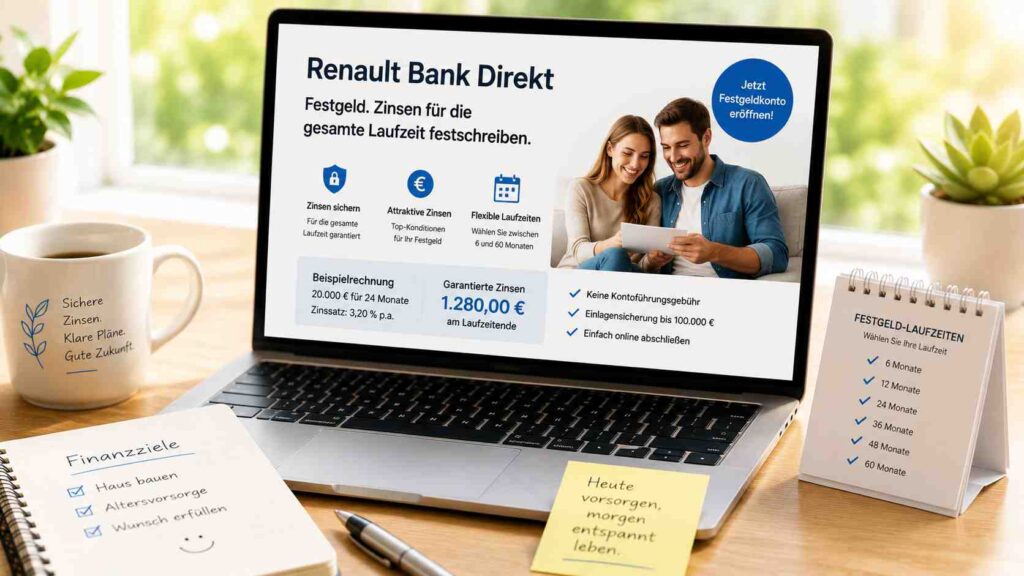 Renault Bank direkt Festgeld: Zinsen für die gesamte Laufzeit festschreiben