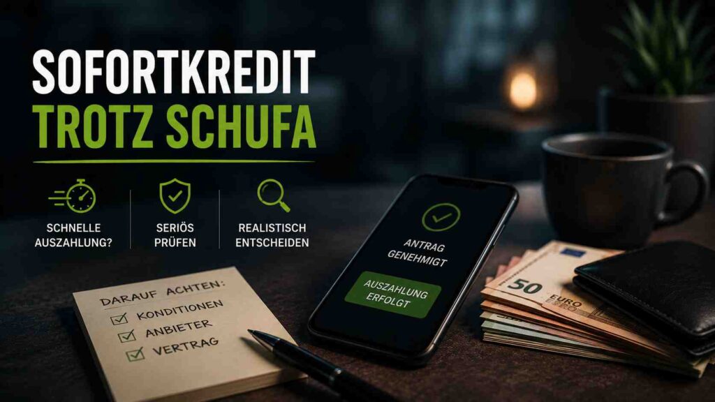 Sofortkredit trotz Schufa schnelle Auszahlung realistisch betrachtet