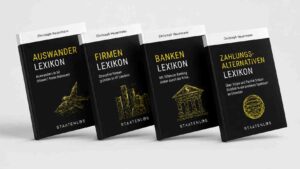 Staatenlos Lexika Sammlung alle vier Nachschlagewerke für Auswandern Firma Banking und Zahlungen