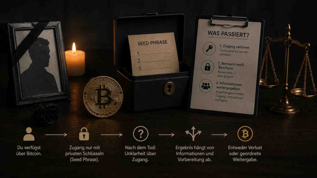 Was passiert mit Bitcoin wenn man stirbt