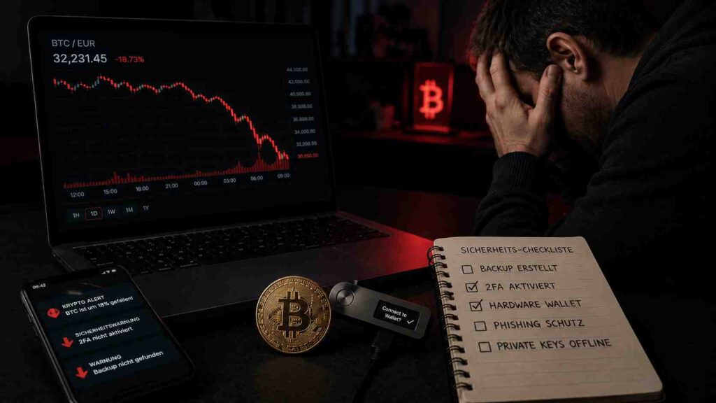 Wenn Bitcoin crasht: Die Sicherheitsfehler, die Halter in Panik machen