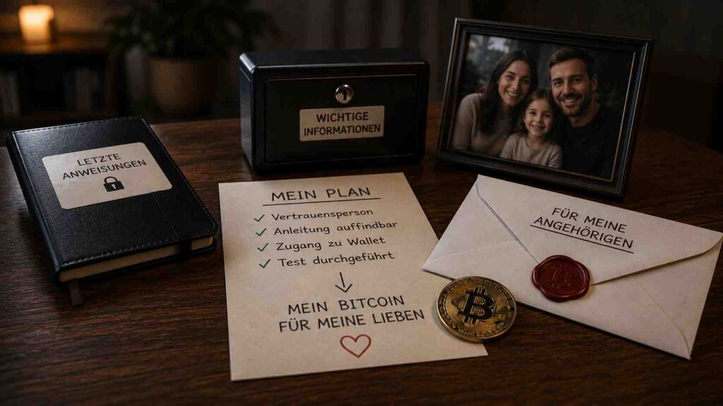 Wie kommen meine Angehörigen an mein Bitcoin-Vermögen, wenn ich sterbe