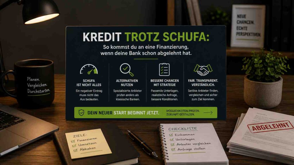 wie komme ich an Finanzierung wenn meine Bank abgelehnt hat