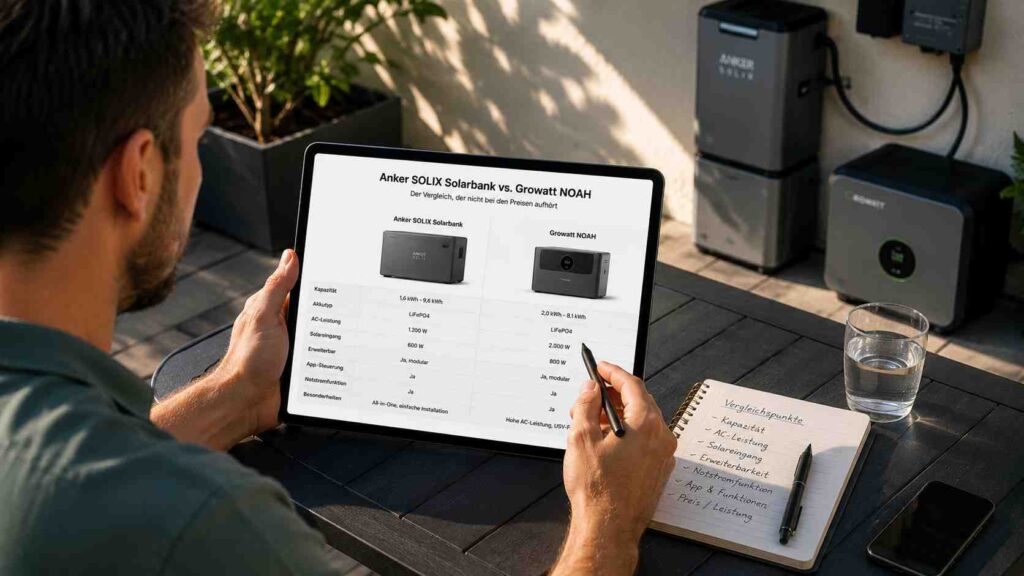 Anker SOLIX Solarbank oder Growatt NOAH? Der Vergleich, der nicht bei den Preisen aufhört