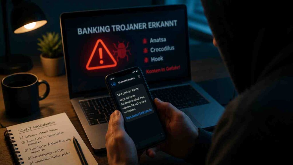 Banking-Trojaner 2026: Wie Anatsa, Crocodilus und Hook Konten leerräumen – und wie du dich schützt