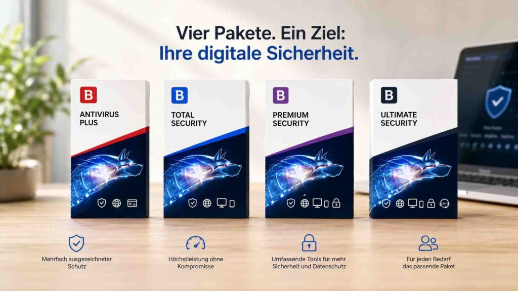 Bitdefender Pakete im Vergleich: Antivirus Plus, Total, Premium & Ultimate Security – welches passt