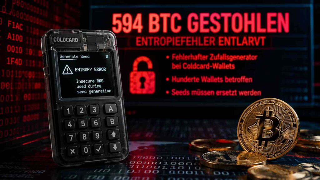 Coldcard-Entropiefehler nach 594-BTC-Diebstahl: Welche Seeds bei Mk2, Mk3, Mk4, Mk5 und Q betroffen sind und wie die Migration abläuft