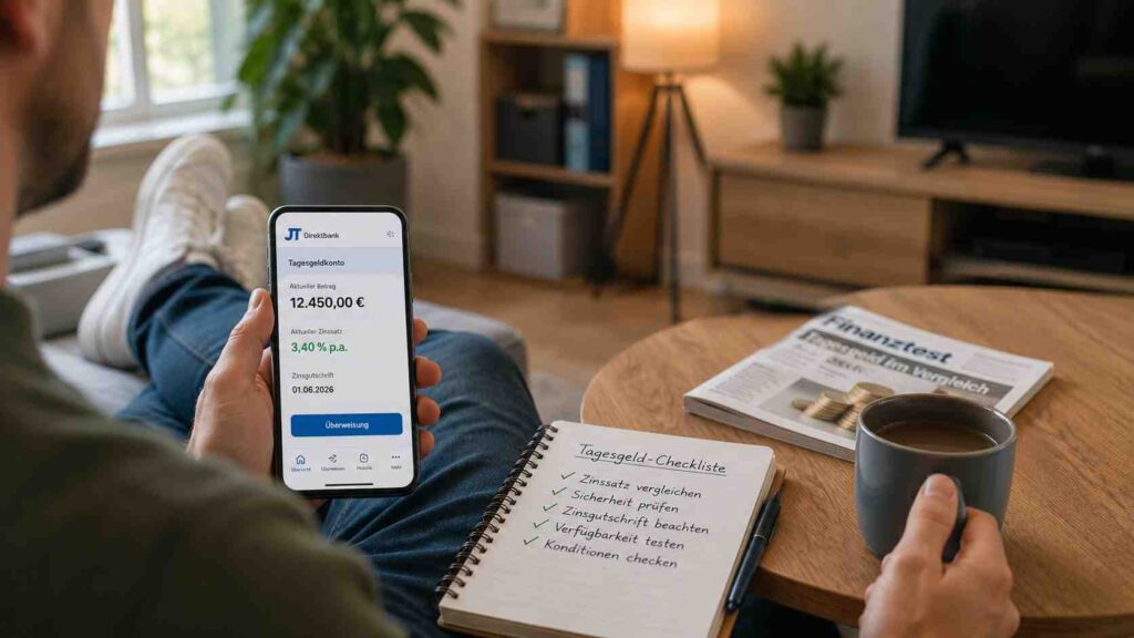 J&T Direktbank Tagesgeld im Test 2026: kostenloses Tagesgeld mit monatlicher Zinsgutschrift – Konditionen, Sicherheit und ehrliche Schwächen