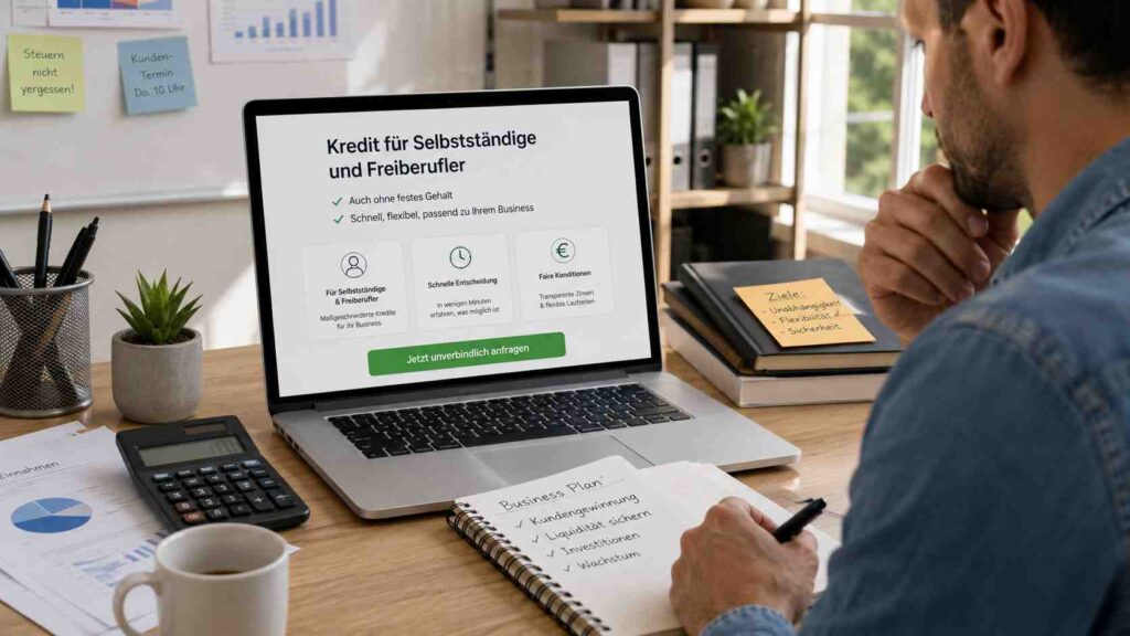 Kredit für Selbstständige und Freiberufler mit auxmoney – auch ohne festes Gehalt