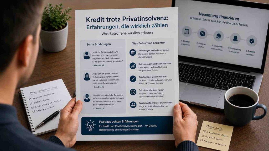Kredit trotz Privatinsolvenz – Erfahrungen: Was Betroffene wirklich erleben