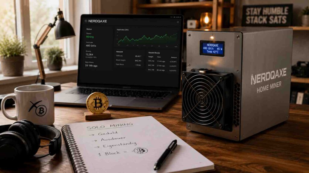 NerdQAxe++ Home Miner: Bitcoin solo minen mit einem Gerät aus deutscher Fertigung