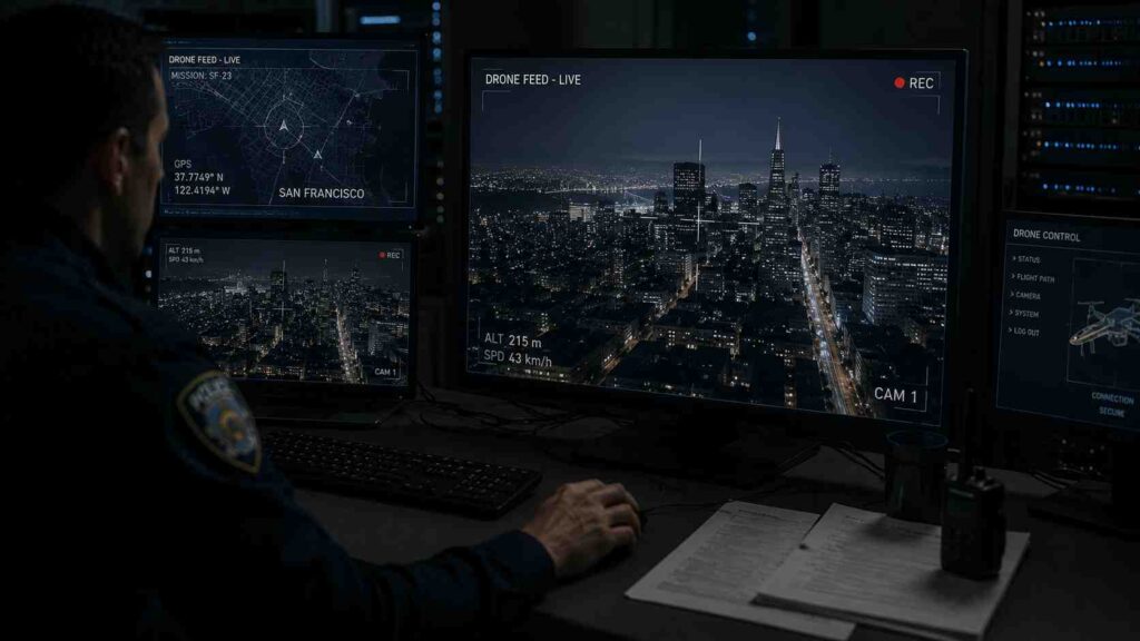 Polizei-Drohnen filmten San Francisco live – und niemand schützte die Aufnahmen