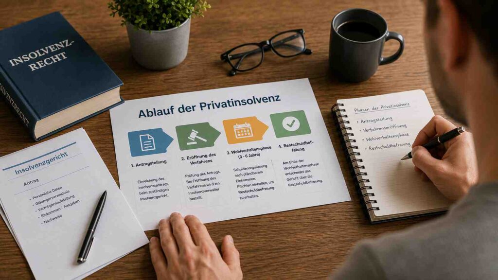 Privatinsolvenz: Ablauf, Dauer und die Phasen – einfach erklärt
