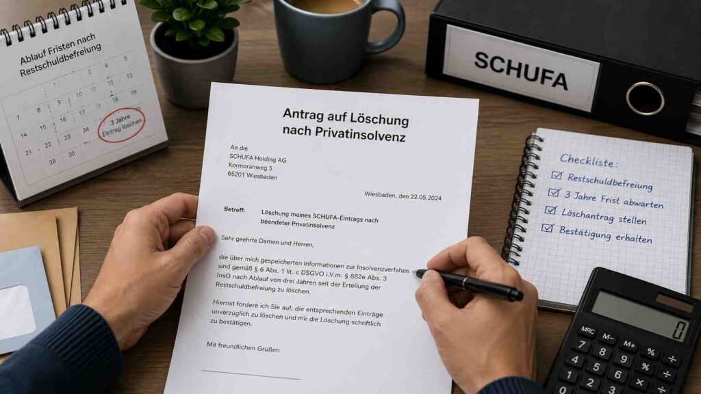 SCHUFA-Eintrag löschen nach Privatinsolvenz: Fristen, Vorgehen, Musterbrief-Logik