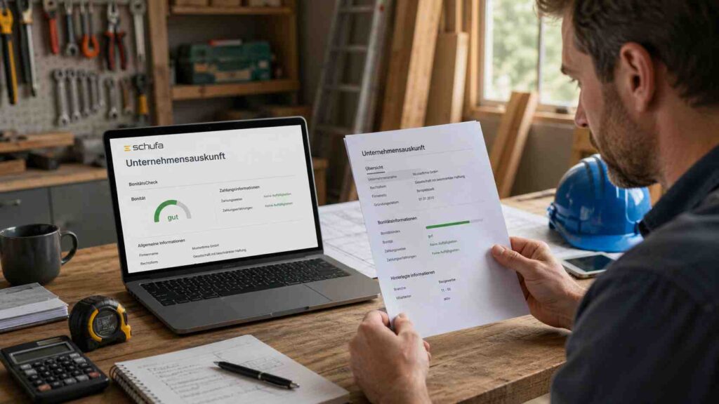 SCHUFA-UnternehmensAuskunft: Handwerker und Geschäftspartner prüfen, bevor die Anzahlung rausgeht