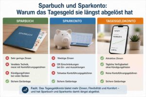Sparbuch und Sparkonto: warum das Tagesgeld sie längst abgelöst hat