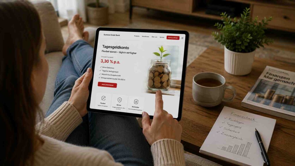 Suresse Direkt Bank Tagesgeld im Test 2026: kostenloses Tagesgeld aus der Santander-Gruppe – Konditionen, Sicherheit und ehrliche Schwächen