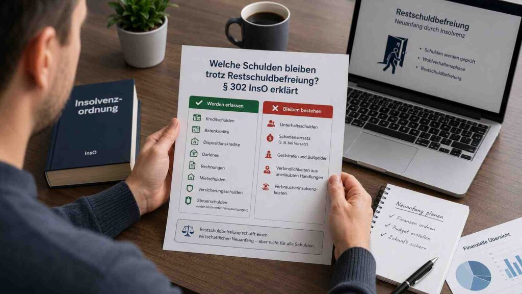 Welche Schulden bleiben trotz Restschuldbefreiung? § 302 InsO erklärt