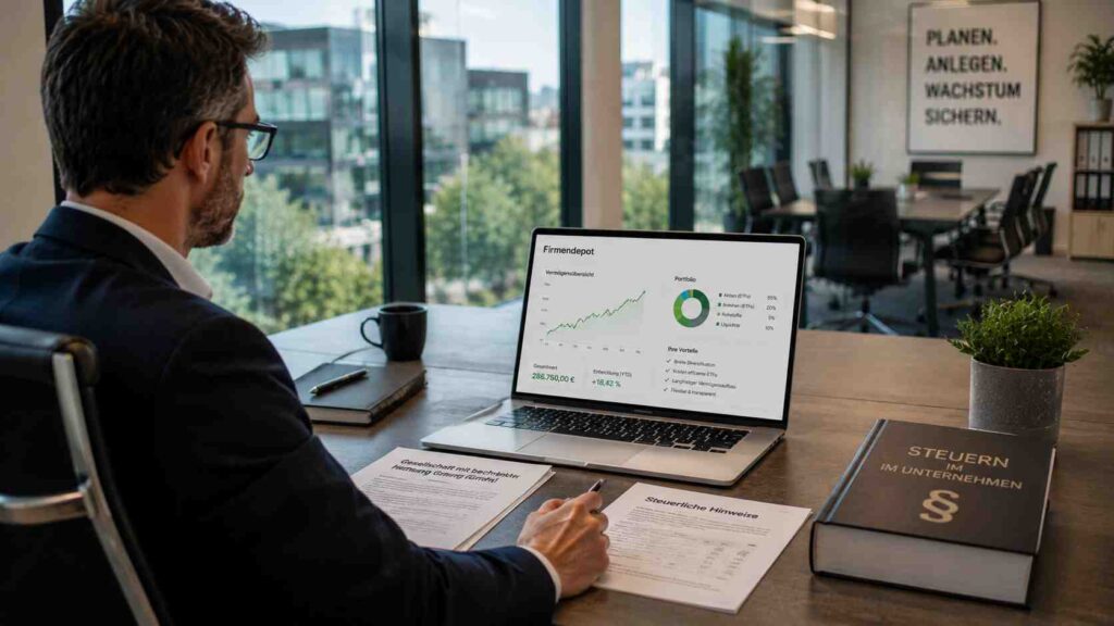 growney Firmendepot: Firmengeld in ETFs anlegen – wie das Geschäftsdepot für GmbH, UG und Selbstständige funktioniert und was steuerlich zu beachten ist