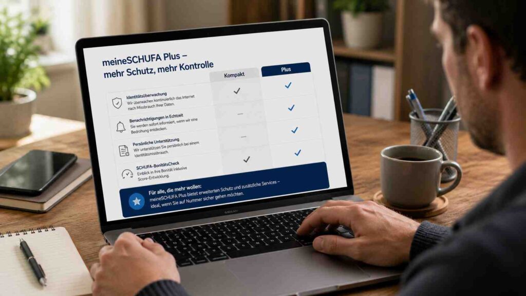 meineSCHUFA plus: was der Identitätsschutz zusätzlich bringt und wann sich der Aufpreis gegenüber kompakt lohnt