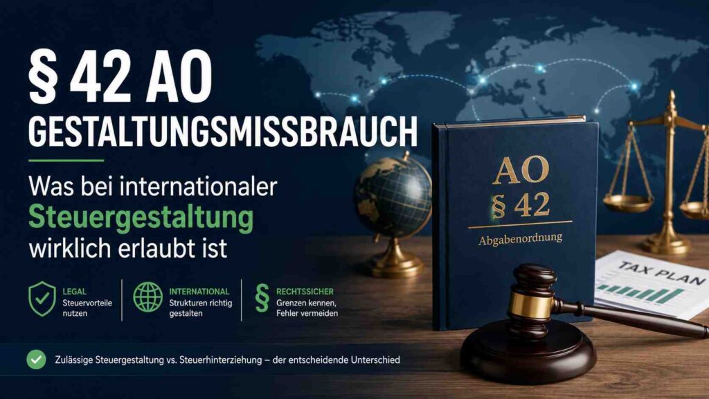 § 42 AO Gestaltungsmissbrauch Was bei internationaler Steuergestaltung wirklich erlaubt ist