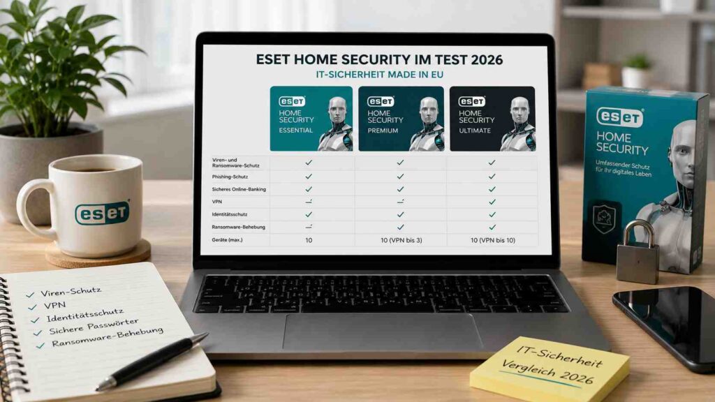 ESET HOME Security im Test 2026: IT-Sicherheit made in EU – Essential, Premium und Ultimate im Vergleich