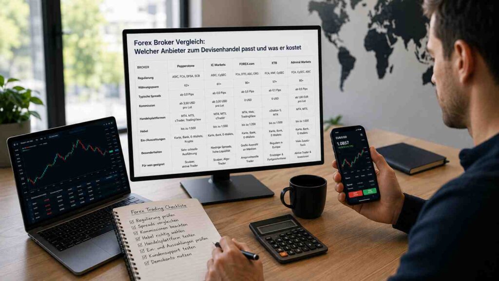 Forex Broker Vergleich welcher Anbieter zum Devisenhandel passt und was er kostet
