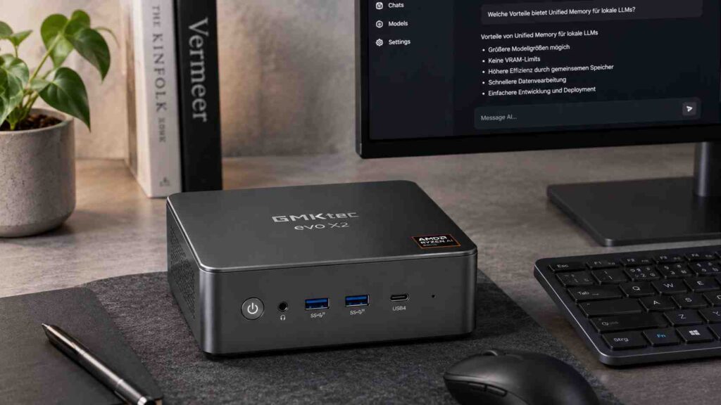 GMKtec EVO-X2 im Überblick der Mini-PC mit bis zu 128 GB Unified Memory – und warum das für lokale Sprachmodelle mehr zählt als jede TOPS-Zahl