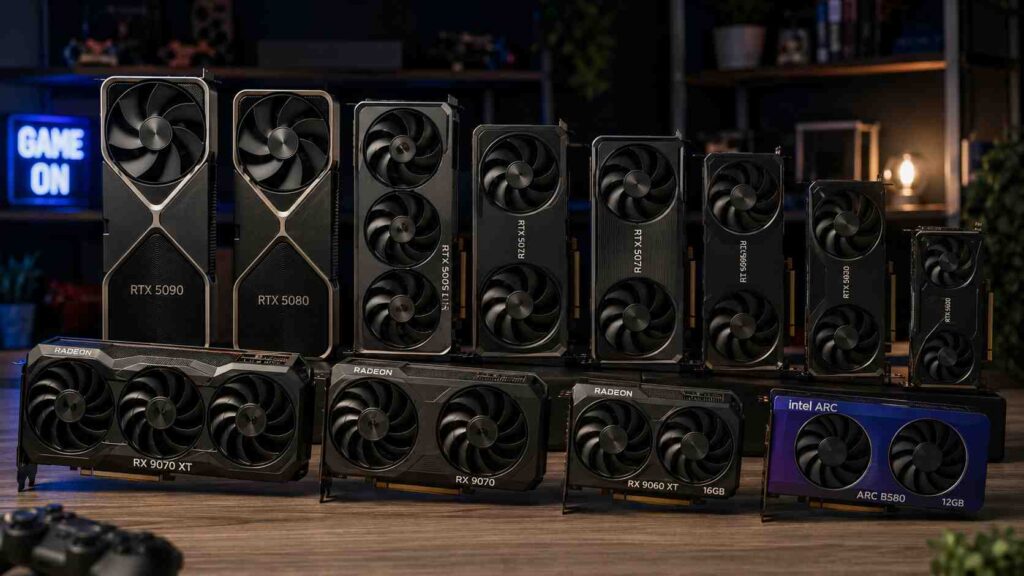 RTX 5090, RX 9070 XT und Arc B580: alle regulär erhältlichen Grafikkarten der aktuellen Generation – welche GPU zu Full HD, WQHD, 4K und lokaler KI passt