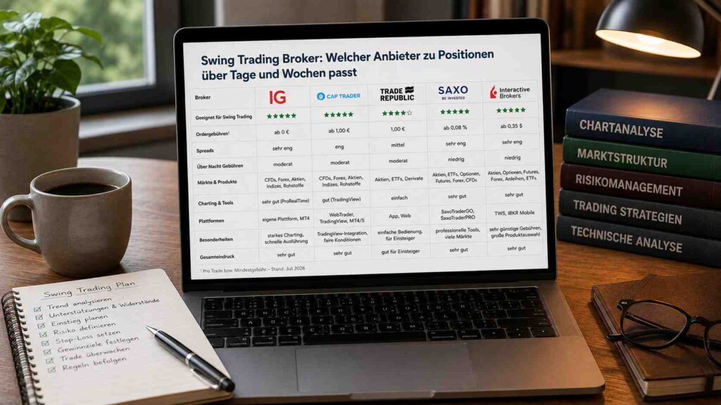 Swing Trading Broker welcher Anbieter zu Positionen über Tage und Wochen passt