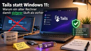 Tails statt Windows 11: warum ein alter Rechner damit sicherer läuft als vorher