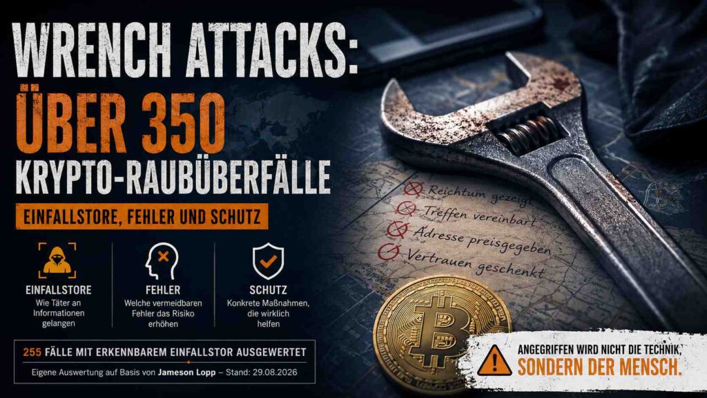 Wrench Attacks: über 350 Krypto-Raubüberfälle, Einfallstore und vermeidbare Fehler
